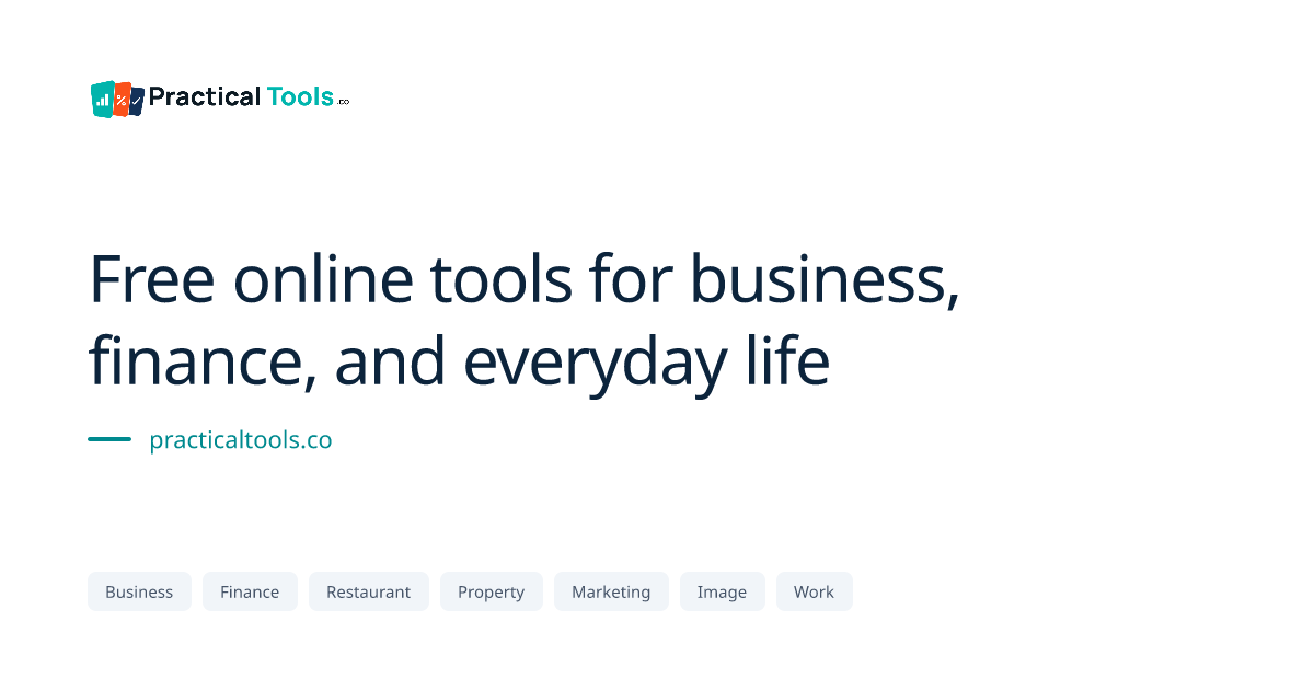Free Online Tools for Business, Finance and Work - Practical Tools