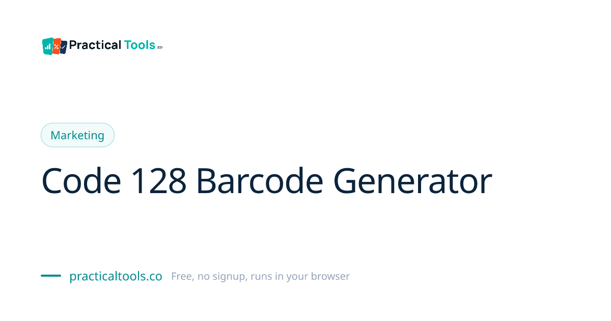 Code 128 Barcode Generator - Free Alphanumeric Barcode Maker
