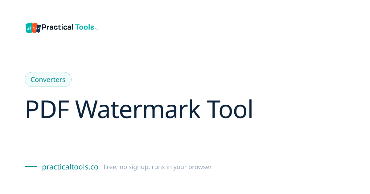 Free PDF Watermark Tool - Add Text Watermark to PDF Online