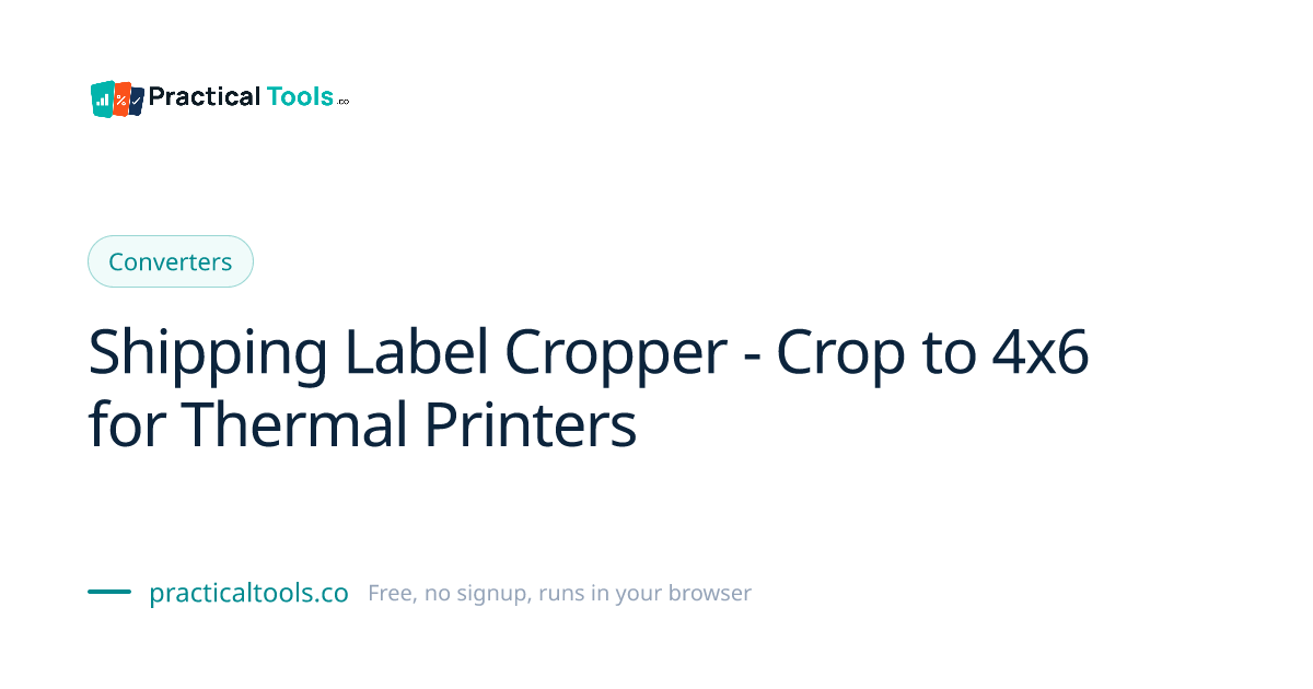 Shipping Label Cropper - Crop PDF to 4x6 for Thermal Printers | Free