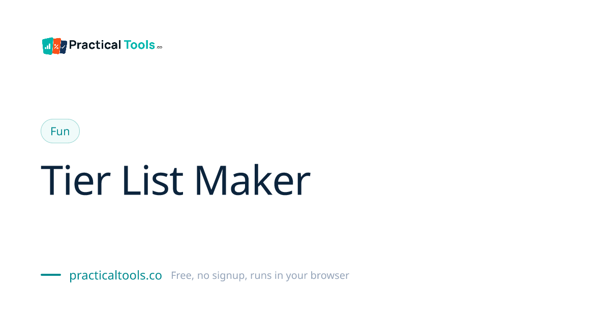 Tier List Maker - Rank Anything, Download as Image